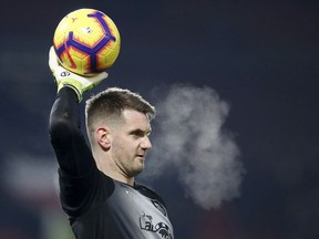 Burnley goalkeeper Thomas Heaton during the match against Manchester United, during the English Premier League soccer match at Old Trafford in Manchester, England, Tuesday Jan. 29, 2019.