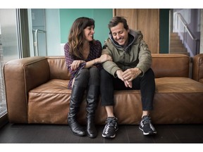 Chantal Kreviazuk, left, and Raine Maida pose for a portrait at the Thompson Hotel in Toronto, Wednesday, January 23, 2019.