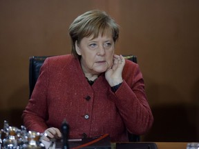 German Chancellor Angela Merkel attends the weekly cabinet meeting of the German government at the chancellery in Berlin, Germany, Wednesday, Jan. 9, 2019.