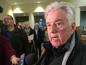 Gary MacLeod, chairman of the Advocates for the Care of the Elderly in Nova Scotia, talks to media at the release of a report entitled "Minister's expert advisory panel on Long Term Care," in Halifax, Tuesday, Jan.15, 2019.