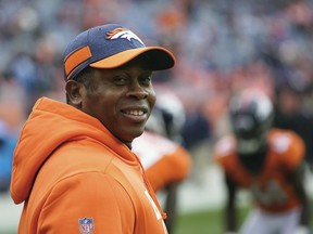 FILE - In this Dec. 30, 2018, file photo, Denver Broncos head coach Vance Joseph looks on before an NFL football game between the Los Angeles Chargers and the Denver Broncos, in Denver. Former Denver Broncos head coach Vance Joseph has been hired as the defensive coordinator on new Arizona Cardinals coach Kliff Kingsbury's staff.