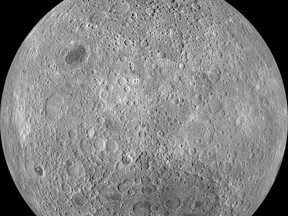 This composite image made available by NASA in 2011 shows the far side of Earth's moon. The moon is what scientists call "tidally locked" which means the same side always faces us, while another side always faces away, says Harvard astronomer Avi Loeb. "The other side is not dark, it's just far." (NASA/Goddard/Arizona State University via AP)