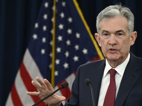 FILE- In this Dec. 19, 2018, file photo the Federal Reserve Chairman Jerome Powell speak at a news conference in Washington. On Wednesday, Jan. 9, 2019, the Federal Reserve releases minutes from its December meeting when it raised its benchmark interest rate for the fourth time this year.