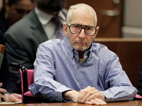 FILE - In this Dec. 21, 2016 file photo, Robert Durst sits in a courtroom in Los Angeles. The New York real estate heir has been scheduled to go on trial in late summer on charges of killing a friend in Los Angeles nearly two decades ago. The Los Angeles Times reports a judge on Tuesday, Jan. 15, 2019, scheduled the trial to begin Sept. 3.