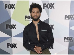 FILE - In this May 14, 2018 file photo, Jussie Smollett, a cast member in the TV series "Empire," attends the Fox Networks Group 2018 programming presentation afterparty in New York. Chicago police have opened a hate crime investigation after a man the department identified as a 36-year-old cast member of the television show "Empire" alleged he was physically attacked by men who shouted racial and homophobic slurs. Police wouldn't release the actor's name, but a statement from the Fox studio and network on which "Empire" airs identified him Tuesday, Jan. 29, 2019, as Jussie Smollett.