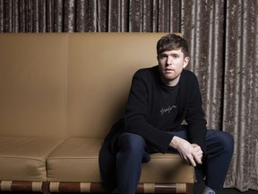 This Jan. 16, 2019 photo shows James Blake posing for a portrait at the SLS Hotel in Los Angeles to promote his latest album "Assume Form."