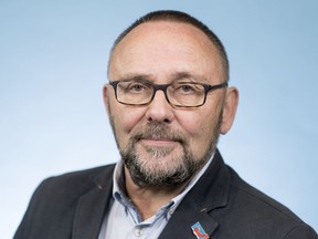 FILE---Picture taken Oct.5, 2017 shows Frank Magnitz, member of the AfD parliamentary group in Berlin, Germany. Magnitz was attacked and beaten up by several people in Bremen, Germany, Monday, Jan.7, 2019.
