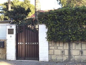 An external view of the North Korean embassy in Rome, Thursday, Jan. 3, 2018.  North Korea's acting ambassador to Italy, Jo Song Gil, went into hiding with his wife in November, South Korea's spy agency told lawmakers in Seoul on Thursday.