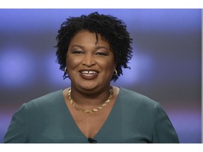 FILE - In this May 20, 2018, file photo, then-Georgia Democratic gubernatorial candidate Stacey Abrams participates in a debate in Atlanta. Abrams is an unusual and historic choice to deliver the opposition response to President Donald Trump's State of the Union, but Democratic leaders are signaling their emphasis on black women and on changing states like Georgia. Abrams will be the first black woman to deliver an opposition response.