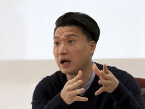 In this Jan. 2, 2019, photo, South Korean adoptee Adam Crapser speaks during an interview in Seoul, South Korea. Crasper was deported from the U.S. four decades after his adoption by American parents is suing the Seoul government and a private adoption agency over what he calls gross negligence.