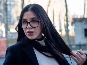 The wife of Joaquin "El Chapo" Guzman, Emma Coronel Aispuro, arrives at the US Federal Courthouse in Brooklyn January 9, 2019 in New York.