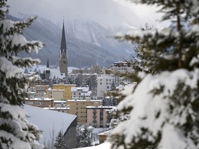 (FILES) This file photo The ski resort of Davos, where the World Economic Forum will be held Jan. 22- 25.