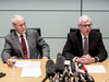 The B.C. Legislative Assemblyâs Sergeant-at-Arms Gary Lenz, left, and Clerk Craig James make a statement to reporters in Vancouver in November 2018.