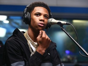 Rapper A Boogie Wit Da Hoodie performs on SiriusXM's The Heat Channel on December 18, 2018 in New York City.