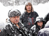 Chief Madeek, hereditary leader of the Gidimt’en clan talks with supporters of the Unist’ot’en camp and Wet’suwet’en people, on Jan. 9, 2019.