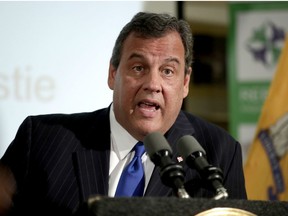 In this Nov. 29, 2017, file photo, New Jersey Gov. Chris Christie speaks during a news conference in Newark, N.J. He took several shots at White House senior adviser Jared Kushner in his new book "Let Me Finish," alleging that in an act of spite, Donald Trump's son-in-law coordinated his removal from the president's transition team shortly after the 2016 election.