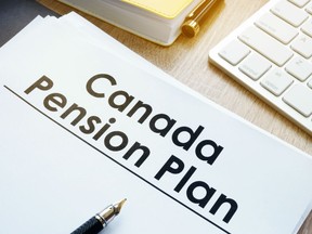 Canada Pension Plan (CPP) on a office desk.