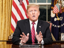 President Donald Trump speaks from the Oval Office of the White House as he gives a prime-time address about border security, Jan. 8, 2018 in Washington.