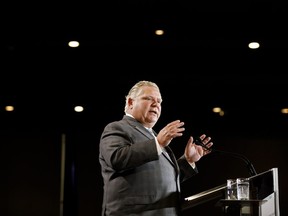 Doug Ford, Ontario's premier, speaks during an event at the Economic Club of Canada in Toronto, Ontario, Canada on Monday, Jan. 21, 2019.