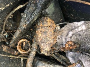 A couple found this World War II-era grenade while trawling the Ocklawaha River in Ocala, Florida, on Saturday.