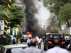 Fire and smoke rises from an explosion in Nairobi, Kenya on Jan. 15, 2019, after an upscale hotel complex in Kenya’s capital came under attack.