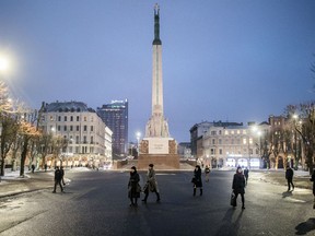 Pedestrians in Riga, Latvia, Jan. 8, 2019. Is the newly released Soviet-era archive a real record of collaboration or a time bomb planted by agents as the Soviet Union collapsed in 1991?