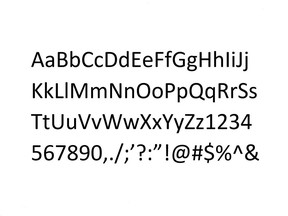 Sample of Calibri, the typeface that revealed a forged Ontario trust document to be fraudulent.