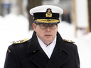 Vice-Admiral Mark Norman arrives at the courthouse in Ottawa, Jan. 29, 2019.
