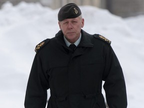 Chief of Defence Staff Jonathan Vance makes his way to the courthouse in Ottawa, Wednesday, Jan. 30, 2019.