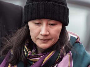 Huawei chief financial officer Meng Wanzhou arrives at a parole office in Vancouver, Dec. 12, 2018.