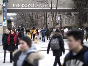 A general view of the Ryerson University campus in Toronto, is seen on Thursday, January 17, 2019.