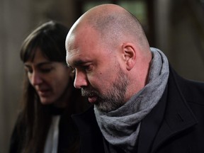 Nicolas Redouane arrives for a hearing at the Criminal Court in Paris on Jan. 14, 2019.