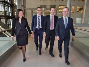 Patti Perras Shugart, Robert Brown, Patrick MacDonald and Derek Neldner, head of global investment banking at RBC Capital Markets in Toronto. "Candidly, it was a tougher year in Canada last year," Neldner says.