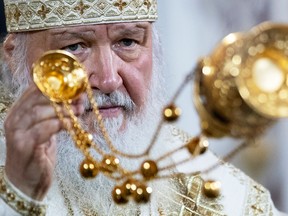 Russian Orthodox Patriarch Kirill serves the Christmas Mass in the Christ the Saviour Cathedral in Moscow Sunday. The church leader says Antichrist is the person who will be at the head of the world wide web that controls the entire human race.