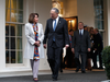House Democratic leader Nancy Pelosi walks with Senate Minority Leader Chuck Schumer, D-N.Y., after Democratic leaders met with President Donald Trump on border security, Jan. 2, 2019, at the White House.