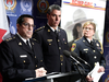 Supt. Peter Lambertucci, left, Officer in Charge INSET Ottawa with Chief Supt. Michael LeSage, Criminal Operations Officer, RCMP “O” Division and Kingston Police chief Antje McNeely at a press conference, after RCMP charged a youth with terrorism, in Kingston, Ont. on Jan. 25, 2019.