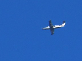 The Pilatus PC-12 that has been "loitering" over Kingston, Ont., for more then two weeks captured on Jan. 13 by local aircraft enthusiast Neil Aird.