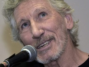 British rock icon and activist Roger Waters attends a press conference in Quito, Ecuador on November 20, 2018.