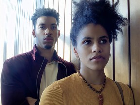 Melvin Gregg and Zazie Beetz in High Flying Bird.