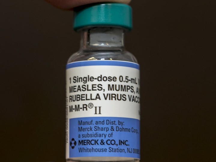  A single-dose vial of the measles-mumps-rubella virus vaccine.