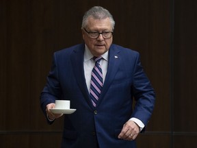 Public Safety and Emergency Preparedness Minister Ralph Goodale waits to appear before the Public Safety and National Security committee, Monday, February 25, 2019, in Ottawa.