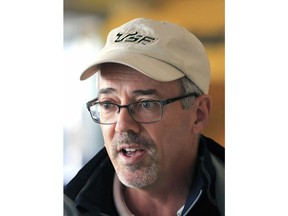 Marine Scientist David Mearns is interviewed by reporters after the discovery of the wreckage of the plane that was carrying footballer Emiliano Sala, in Guernsey, Channel Islands, Monday, Feb. 4, 2019. The wreckage was located on Sunday, two weeks after it disappeared from radar over the English Channel, according to the marine scientist leading a privately funded search for the Argentine's family.