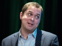 Conservative Leader Andrew Scheer speaks at a Surrey Board of Trade event on Feb. 1, 2019.