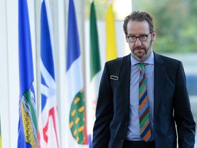 Gerald Butts, then principal secretary to Prime Minister Justin Trudeau, arrives at a First Ministers meeting in Ottawa on Oct. 3, 2017. Butts resigned on Feb. 18.