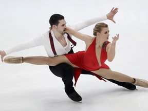 Madison Hubbell and Zachary Donohue, of the United States, perform during the ice dance rhythm dance competition at the Four Continents Figure Skating Championships on Friday, Feb. 8, 2019, in Anaheim, Calif.