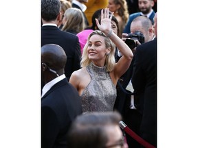 Brie Larson arrives at the Oscars on Sunday, Feb. 24, 2019, at the Dolby Theatre in Los Angeles.