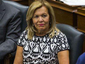 Ontario Deputy Premier Christine Elliott during the Throne speech at the Legislative Chamber at Queen's Park in Toronto, Ont. on Thursday July 12, 2018.