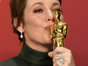 Olivia Colman, winner of Best Actress for 'The Favourite,' poses in the press room during the 91st Annual Academy Awards at Hollywood and Highland on February 24, 2019 in Hollywood, California.