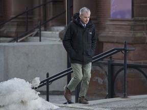 Dennis Oland heads to the Law Courts in Saint John, N.B., on Tuesday, Jan. 29, 2019 as his trial in the bludgeoning death of his millionaire father, Richard Oland, continues. Crown prosecutors are expected to conclude their case against Dennis Oland this week in Saint John, N.B.
