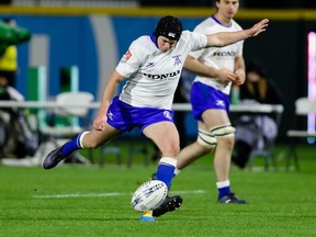 Toronto Arrows' Sam Malcolm is seen in this undated handout photo. The Toronto Arrows have packed their Major League Rugby lineup with Canadian talent in their inaugural season. But the Arrows look to New Zealand's Sam Malcolm to quarterback the attack from fly half.